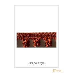 (4 változat 12 szín) Bortni díszítő szegőszalag - hagymácskás fazon. 9629-57 Tégla