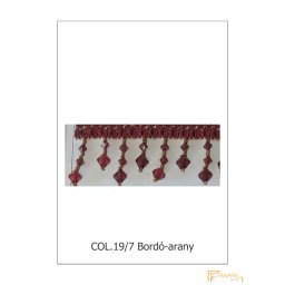 (3 változat 6 szín) Elegáns gyöngyös paszomány - Közepes méret 3095 col19/7 Bordó-arany
