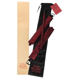 A szürke ötven árnyalata - terpesztőrúd, bondage szett (fekete-vörös)