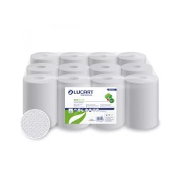Kéztörlő 2 rétegű tekercses átmérő: 14 cm 55 m/tekercs 12 tekercs/karton Eco 14CF Lucart_861080 fehér
