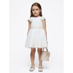 Mayoral Elegáns ruha 3914 Ekru Regular Fit