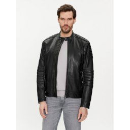 Boss Bőrkabát Jolur 50504104 Fekete Regular Fit