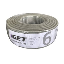 Szerelési kábel iGET CAT6 UTP PVC Eca 100m/doboz, vezetékes kábel, Eca tűzveszélyességi osztályba sorolva.