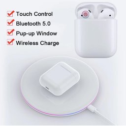 Bluetooth fülhallgató V100-pro 5.0 tws fehér, érintésérzékeny