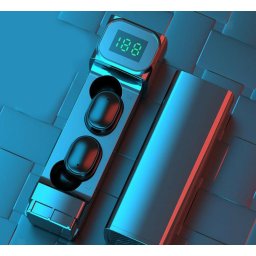Wireless fülhallgató LED kijelzővel extra kivitelű töltőtokban - BQC-01