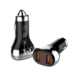LDNIO Drive C2 autós gyorstöltő szivargyújtós 2 USB port QC3.0