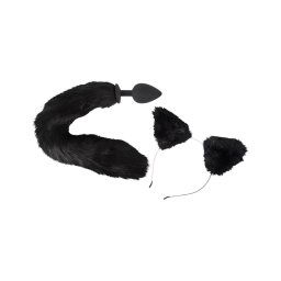 Bad Kitty - cicás anál plug szett - (fekete)