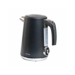 ORAVA Delux-1 vízforraló, 2200 W, 1,7 l, hőmérséklet-szabályozás, automatikus kikapcsolás, rozsdamentes acél, fekete színű