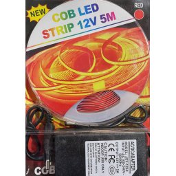Piros színű Flexibilis COB LED szalag 12V 5 méter - LED szalag szett