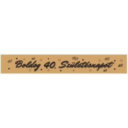 Vállszalag, arany, Boldog 40. születésnapot felirattal