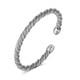 Csavart hatású nemesacél karperec