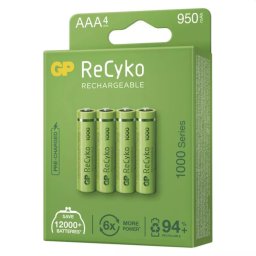 GP AAA ReCyko 950 mAh, újratölthető (HR03) , 4 db