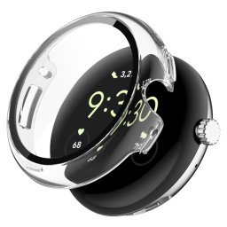 PC FULL COVER Üveggel ellátott műanyag borítás a Google Pixel Watch / Pixel Watch 2 átlátszóhoz
