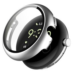 PC TELJES BURKOLAT Üveggel ellátott műanyag borítás a Google Pixel Watch / Pixel Watch 2 ezüsthöz