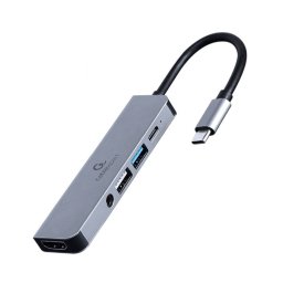 Notebook dokkoló USB-C 5 portos szürke Gembird (A-CM-COMBO5-02)