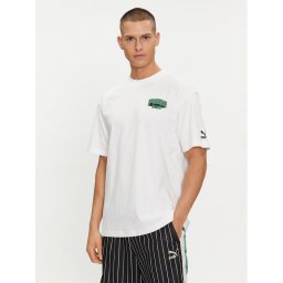 Puma Póló For The Fanbase Graphic 624395 Fehér Relaxed Fit