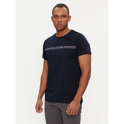 Tommy Hilfiger Póló Stripe Chest MW0MW34428 Sötétkék Slim Fit