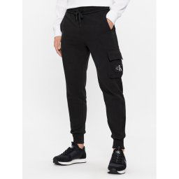 Calvin Klein Jeans Melegítő alsó Badge J30J324683 Fekete Regular Fit