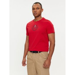 Tommy Hilfiger Póló Global Stripe MW0MW34388 Piros Regular Fit