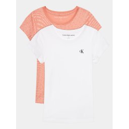 Calvin Klein Jeans 2 póló készlet Logo Aop IG0IG02503 Rózsaszín Slim Fit