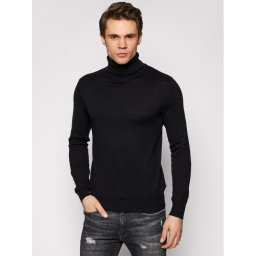 Jack&Jones Garbó Emil Knit Roll Neck 12157417 Fekete Regular Fit