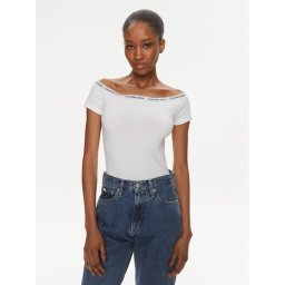 Calvin Klein Jeans Blúz Logo J20J223098 Fehér Slim Fit