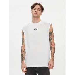 Calvin Klein Jeans Trikó Monologo J30J325211 Fehér Regular Fit