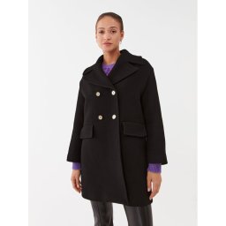 Pinko Gyapjú kabát Effetto 101747 Y7DY Fekete Regular Fit