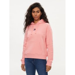 Tommy Jeans Pulóver Badge DW0DW17326 Rózsaszín Boxy Fit