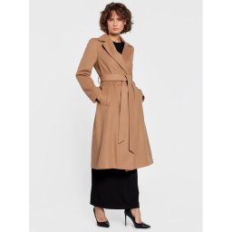 Calvin Klein Gyapjú kabát Essential K20K204635 Bézs Regular Fit