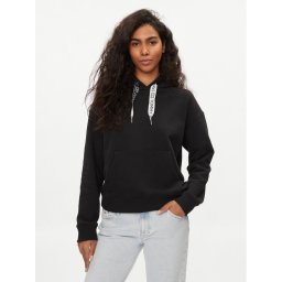 Tommy Jeans Pulóver Logo Drawcord DW0DW17794 Fekete Boxy Fit