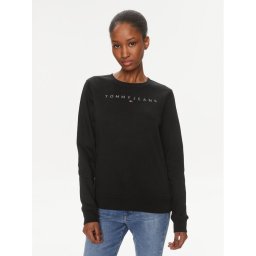Tommy Jeans Pulóver Tonal Linear DW0DW17793 Fekete Relaxed Fit