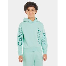 Calvin Klein Jeans Pulóver Maxi Inst Logo IB0IB02040 Kék Relaxed Fit