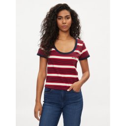 Wrangler Póló Ringer 112350311 Piros Slim Fit
