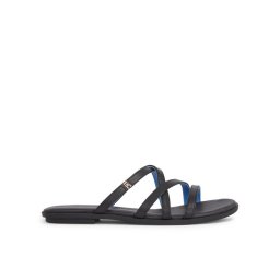 Tommy Hilfiger Papucs Th Strap Flat Sandal FW0FW08067 Fekete