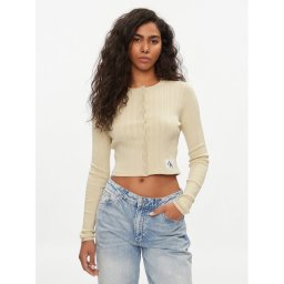 Calvin Klein Jeans Kardigán J20J223149 Zöld Slim Fit