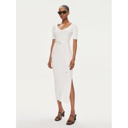 Hugo Kötött ruha Simbly 50514287 Fehér Slim Fit