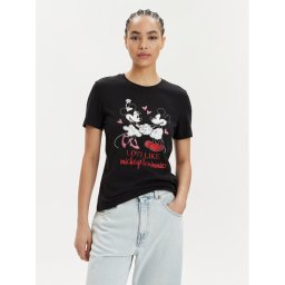 ONLY Póló Mickey 15317991 Fekete Regular Fit