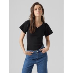 Vero Moda Blúz Ginny 10278323 Fekete Slim Fit