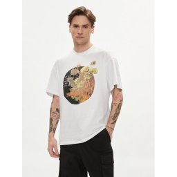 Jack&Jones Póló Floral 12253401 Fehér Wide Fit