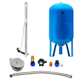 Házi vízmű búvárszivattyúval, 2,5" STM 24 / 200L - RTS homoktűrő mélykúti szivattyú kútvízhez