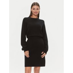 Tommy Hilfiger Kötött ruha WW0WW40263 Fekete Relaxed Fit