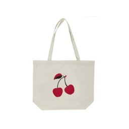 Szövet strandtáska CHERRY, krémszínű