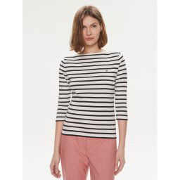 Tommy Hilfiger Blúz New Cody WW0WW40589 Ekru Slim Fit