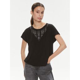 Liu Jo Blúz Ecs T-Shirt St P M/C TA4194 JS360 Fekete Regular Fit