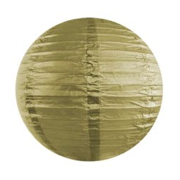 Lampion, papír, gömb, arany, 35cm