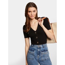 Morgan Blúz 241-MLILY Fekete Slim Fit