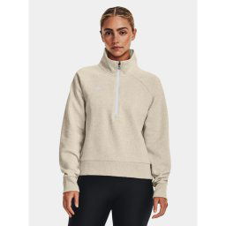 Under Armour Pulóver Ua Rival Fleece Hz 1379492-784 Bézs Loose Fit