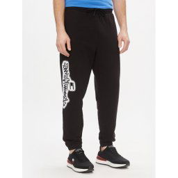 Tommy Jeans Melegítő alsó Tjm Reg Tommy Spray Sweatpant DM0DM18376 Fekete Regular Fit