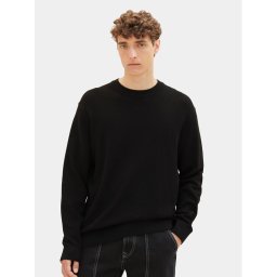 Tom Tailor Denim Sweater 1038285 Fekete Regular Fit